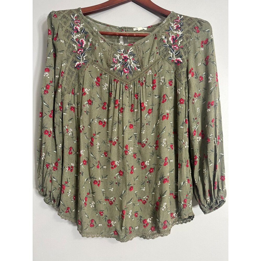Mason & Belle Tempesta Blouse Lace Crochet & Embroidered NWT M